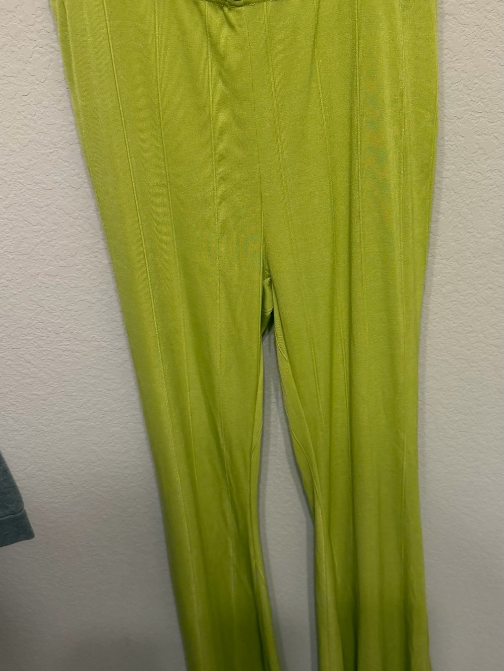 SHEIN Lime Green Ribbed Knit Pants size Large